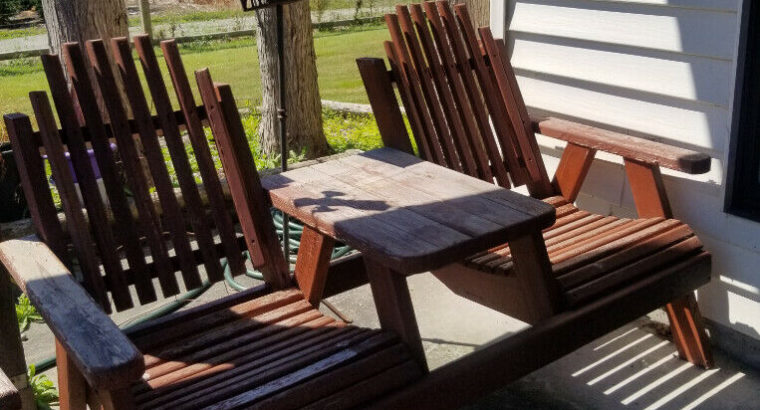 Vintage 2 Seater Adirondach Chairs/side table