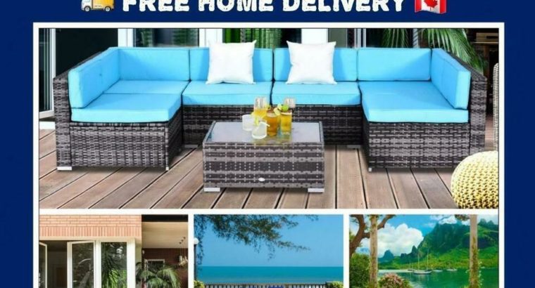 Free Delivery • 7Pc Wicker Patio Sectional Garden Outdoor Furniture Set