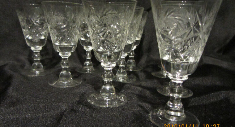 VINTAGE CZECH PINWHEEL CRYSTAL LIQUEUR GLASSES – Set of 10