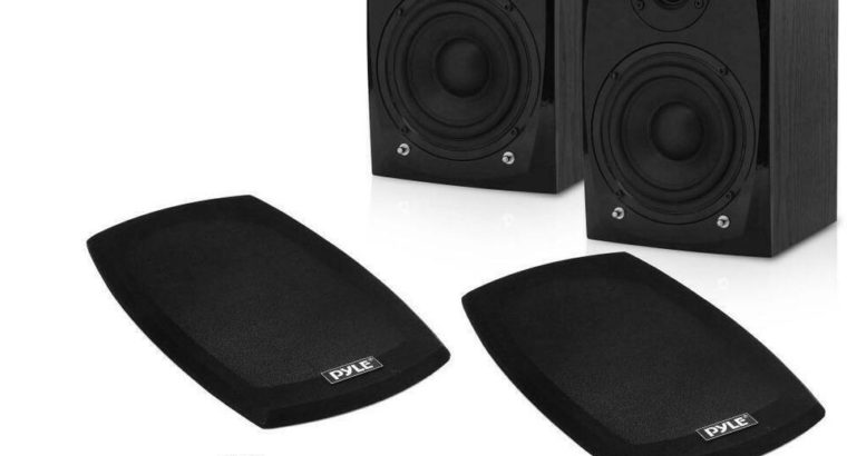 Pyle PBKSP22 HiFi Desktop Monitor Speakers Pair – 300 Watt Powered Bluetooth Compatible Active