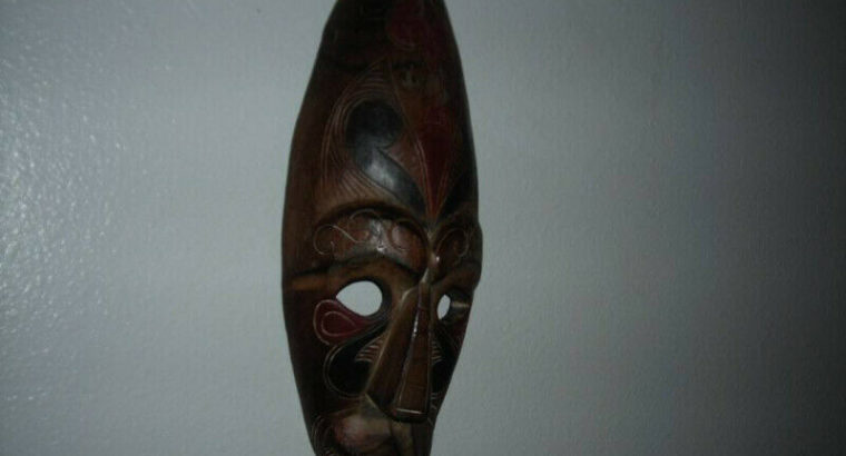 Mask hand made wooden mask old