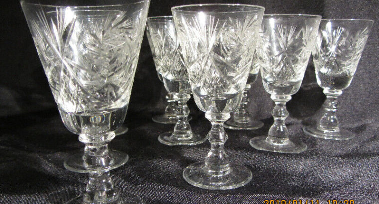 VINTAGE CZECH PINWHEEL CRYSTAL LIQUEUR GLASSES – Set of 10