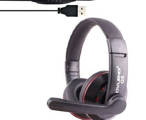 OVLENG Q5 USB STEREO HEADPHONE HEADSET WITH MICROPHONE & VOLUME CONTROL FOR PC LAPTOP