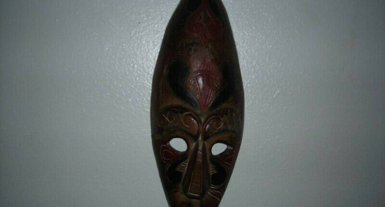 Mask hand made wooden mask old