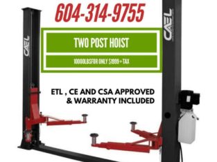 New two post hoist car truck lift hydraulic lift 10000lbs CSA Approved certified & warranty