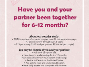 Early Relationships Overtime Study (LOOKING FOR PARTICIPANTS)