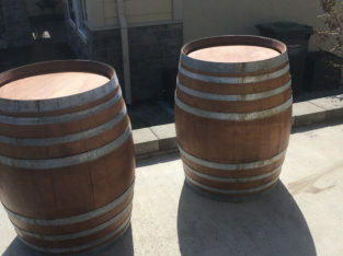 2 French wine barrels