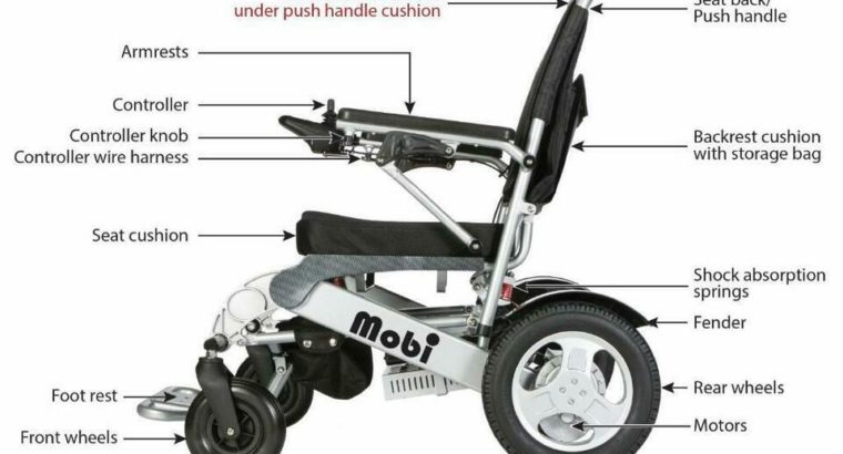 Mobi folding electric wheelchair + 2 free accessories – NEW from My Scooter