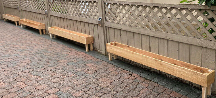 Long Cedar Balcony planter boxes
