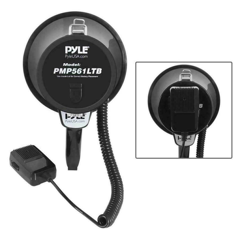 PYLE PMP561LTB 50 Watt Megaphone Rechargeable Battery w/Led Light
